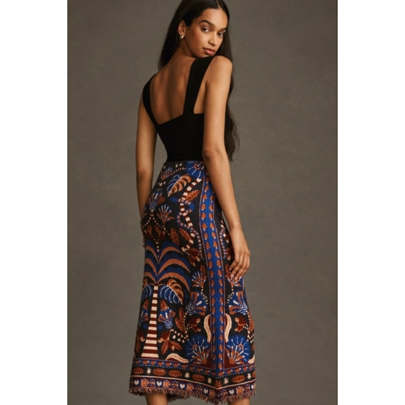 Farm Rio Nature Beauty Scarf Knit Midi Skirt - Picture 6 of 11